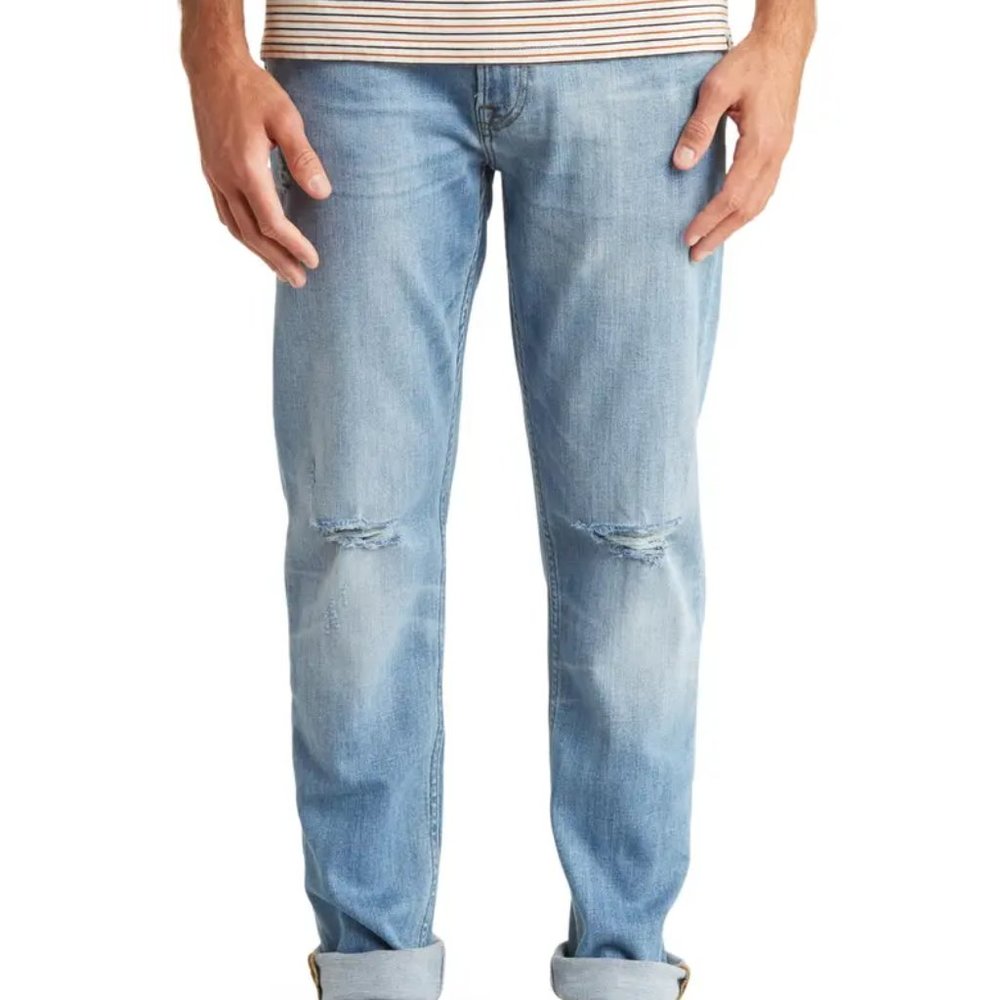 7 For All Mankind Paxtyn Distressed Skinny Jean in Lei